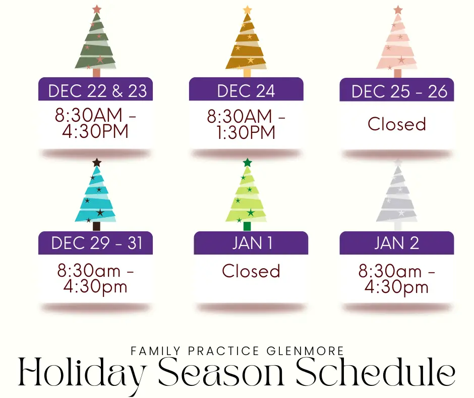 Glenmore Holiday Schedule