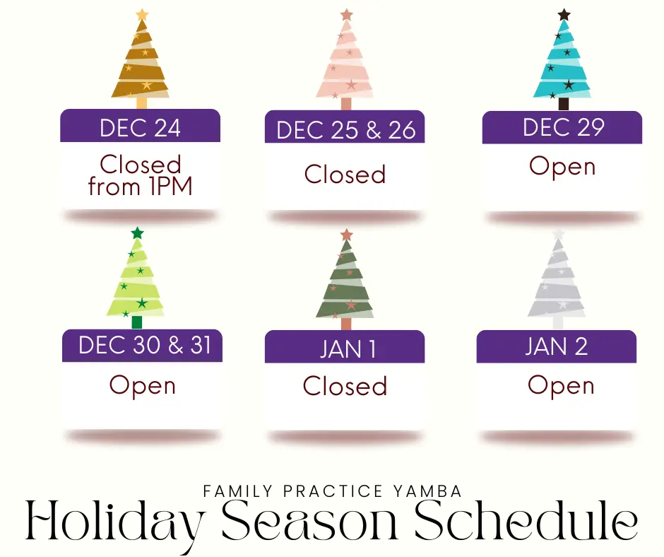 Yamba Holiday Schedule